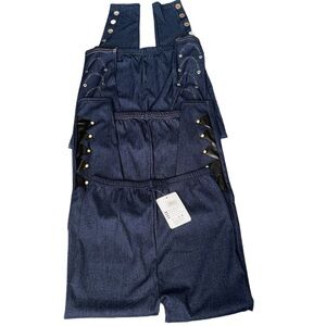 Set of 3 Dark Blue Jeggings with Ankle Detail
